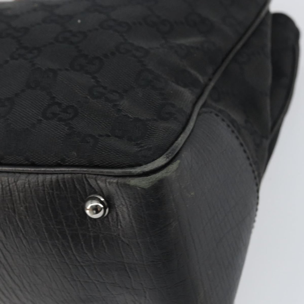 Gucci Bamboo Tote Bag Canvas Black Canvas Tote Bag Bag (Pre-Owned)