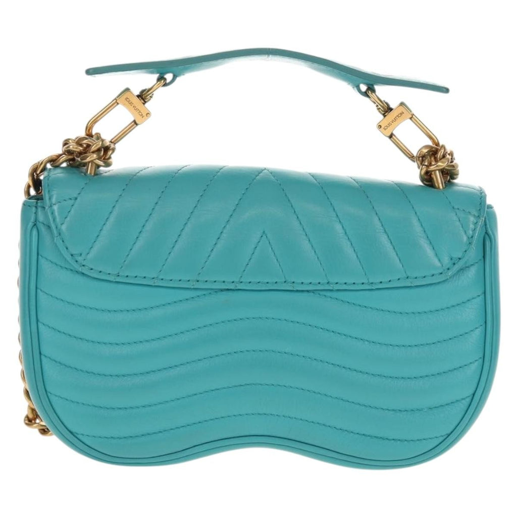 Louis Vuitton New Wave Chain Bag Quilted Leather Blue Leather Shoulder Bag