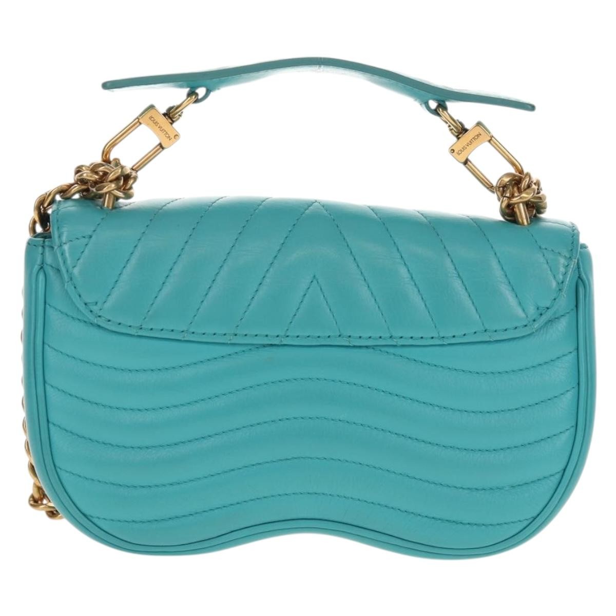 Louis Vuitton New Wave Chain Bag Quilted Leather Blue Leather Shoulder Bag