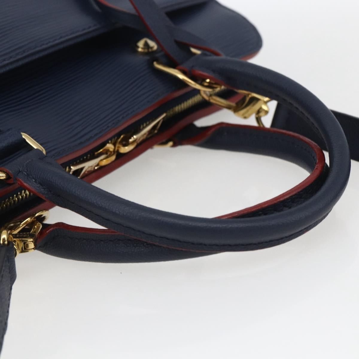 Louis Vuitton Vaneau Handbag Epi Leather Blue Leather Handbag