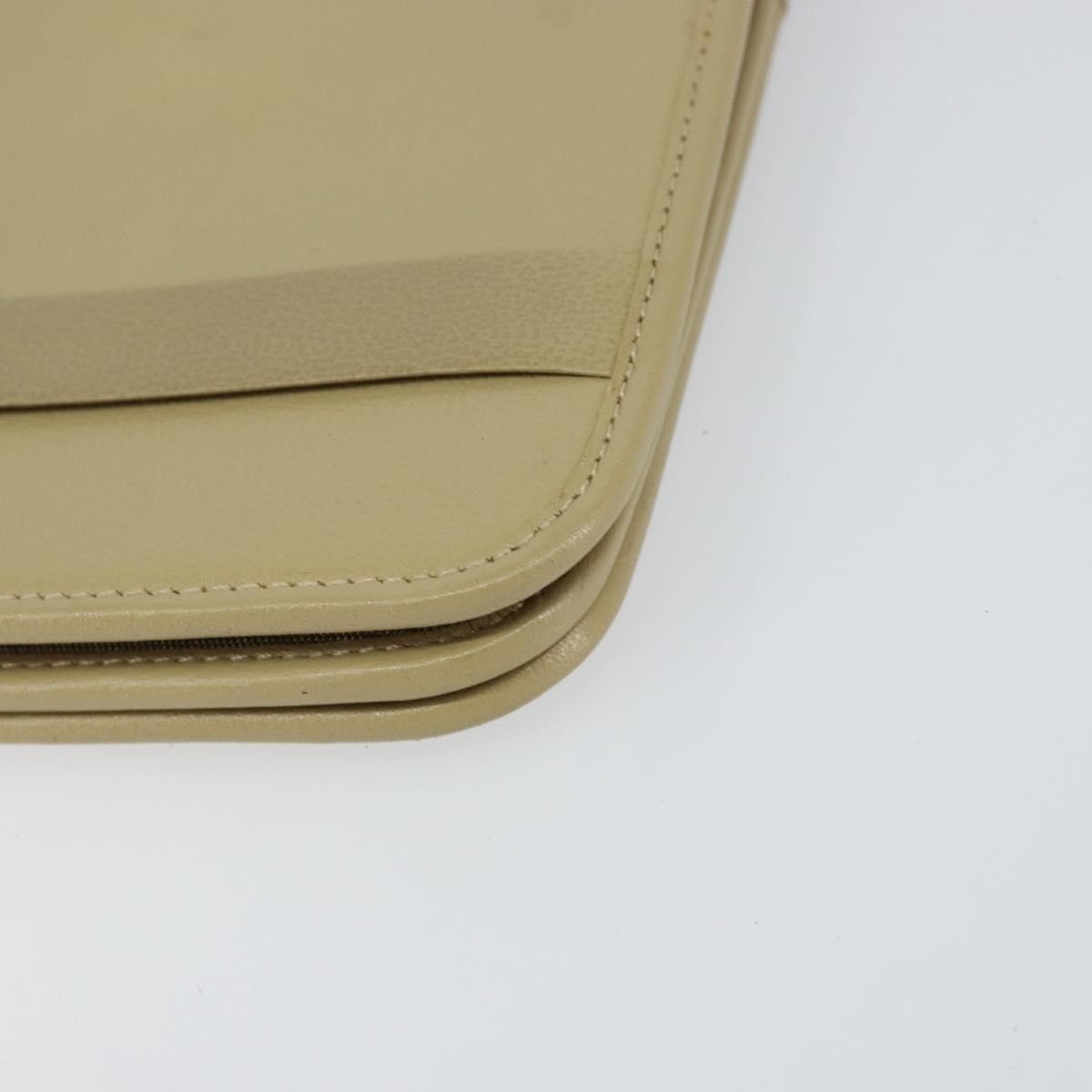 Christian Dior Vintage Shoulder Bag Leather Beige Leather Shoulder Bag Bag (Pre-Owned)