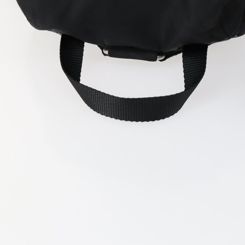 Prada Vela Double Front Pocket Backpack Tessuto With Saffiano Leather Black Nylon Backpack Bag
