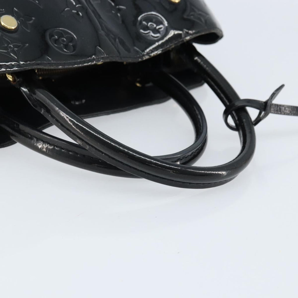 Louis Vuitton Montaigne Handbag Monogram Vernis Black Patent_Leather Handbag