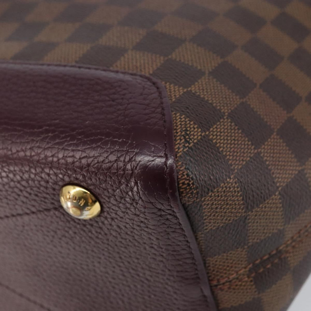 Louis Vuitton Hyde Park Handbag Damier With Leather Brown Canvas Handbag