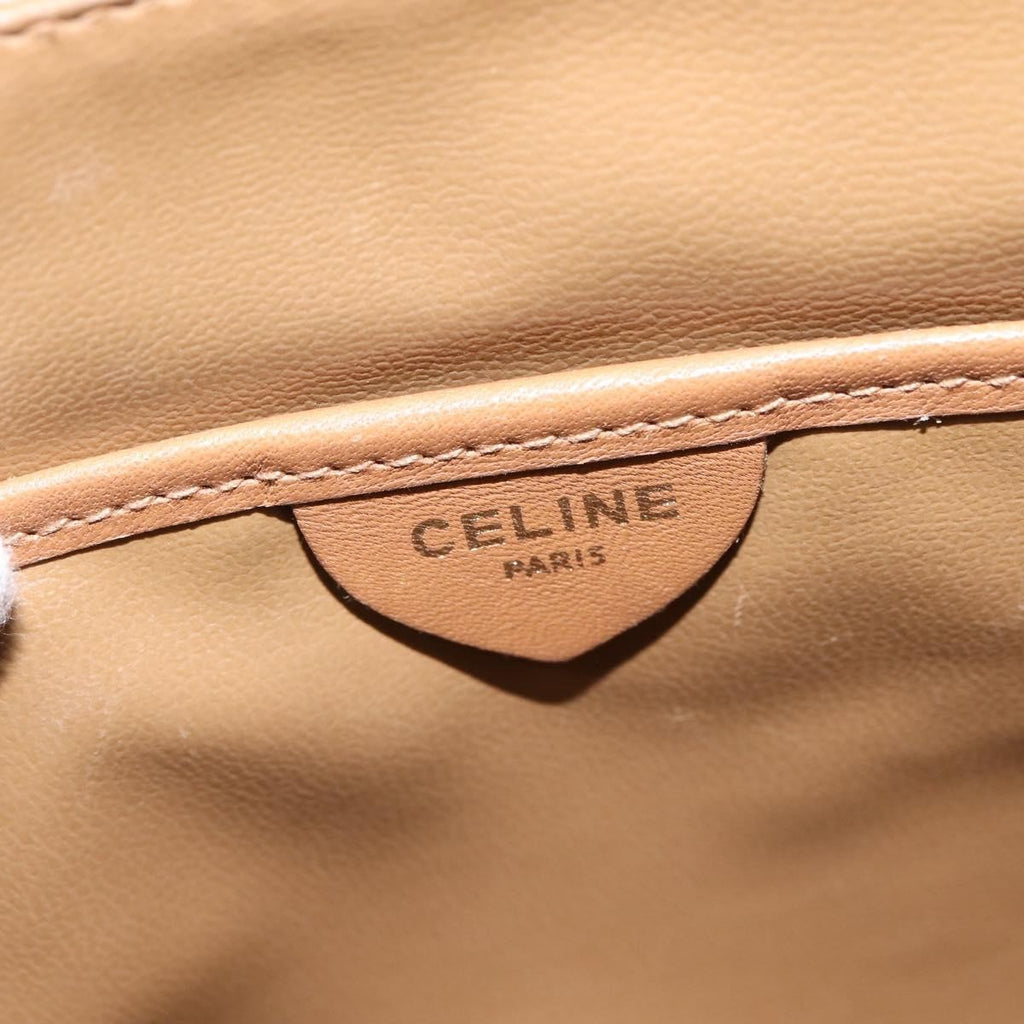 Celine Macadam Shoulder Bag Pvc Leather Beige Canvas Shoulder Bag Bag