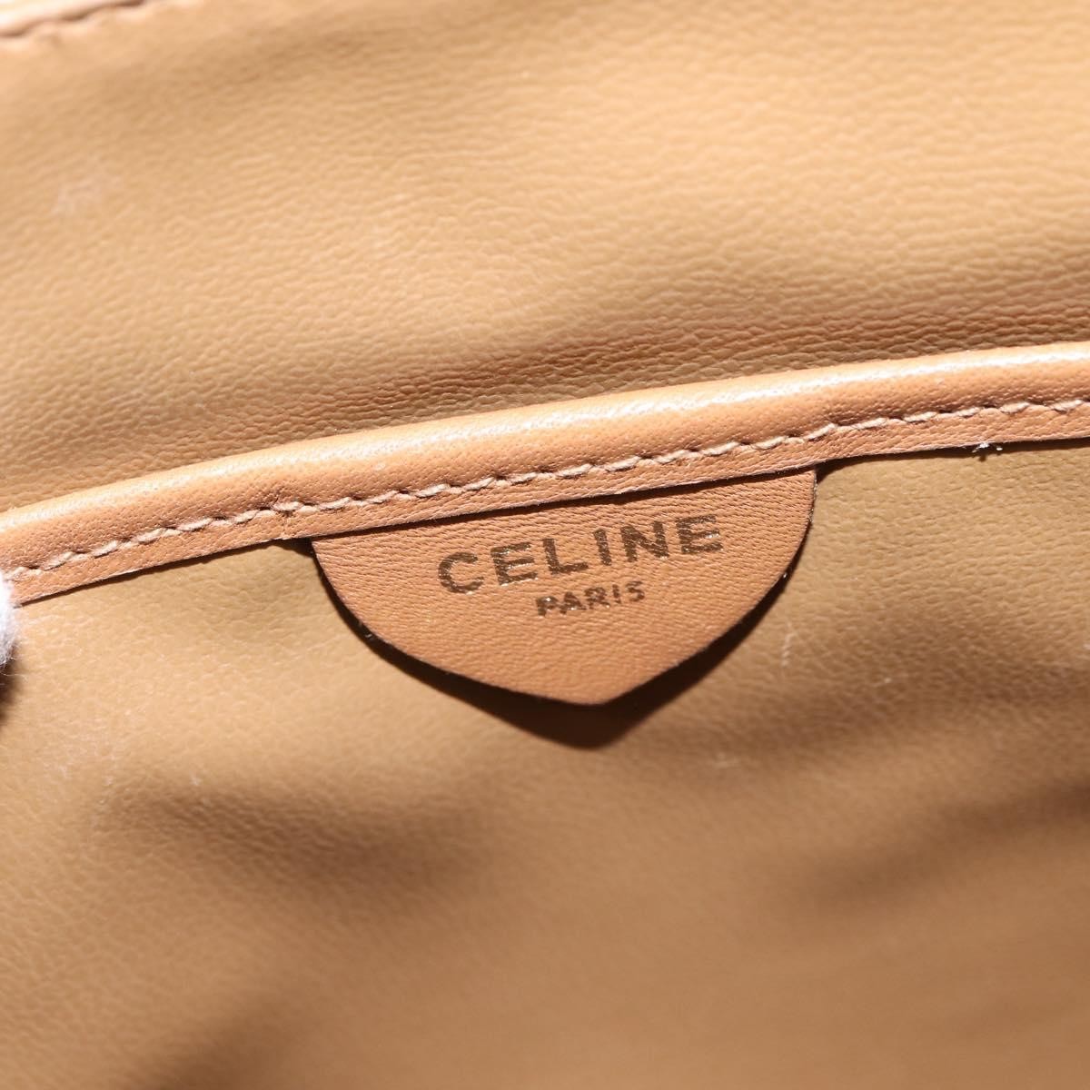 Celine Macadam Shoulder Bag Pvc Leather Beige Canvas Shoulder Bag Bag