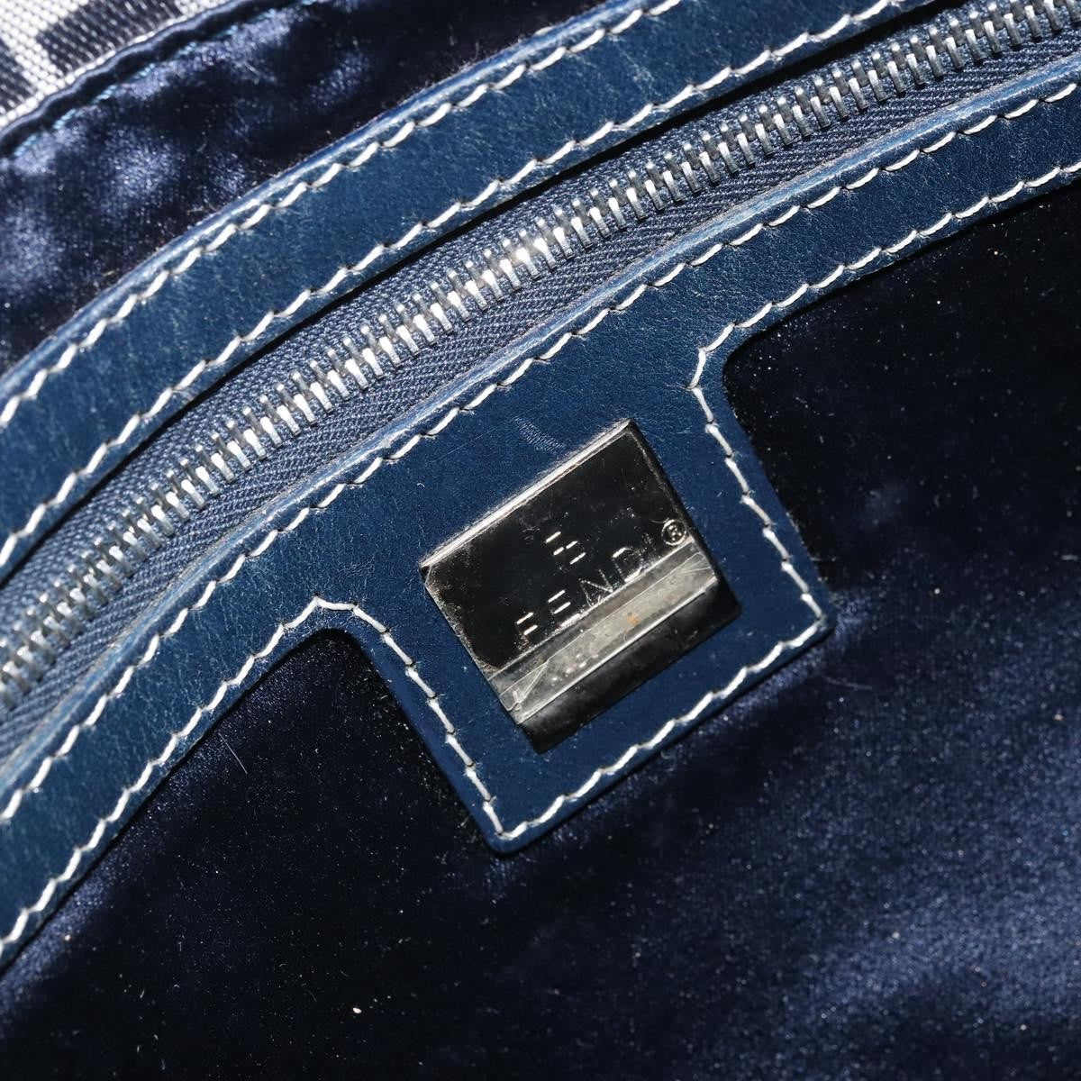 Fendi Mamma Baguette Zucchino Canvas Navy Canvas Shoulder Bag Bag