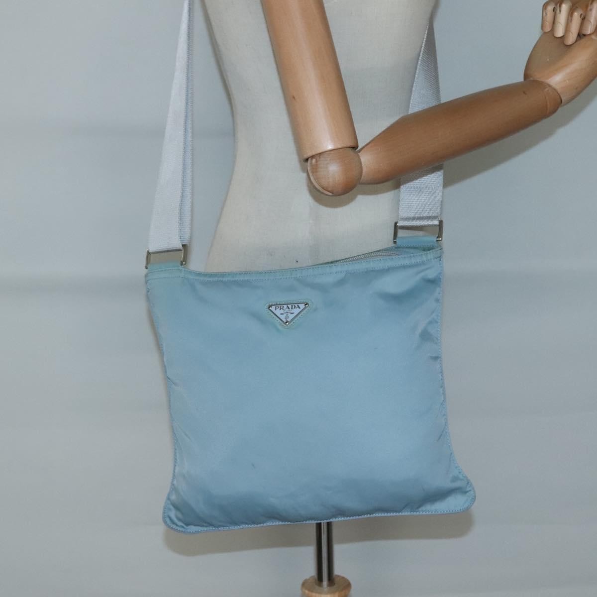 Prada Flat Messenger Bag Tessuto Blue Nylon Shoulder Bag Bag