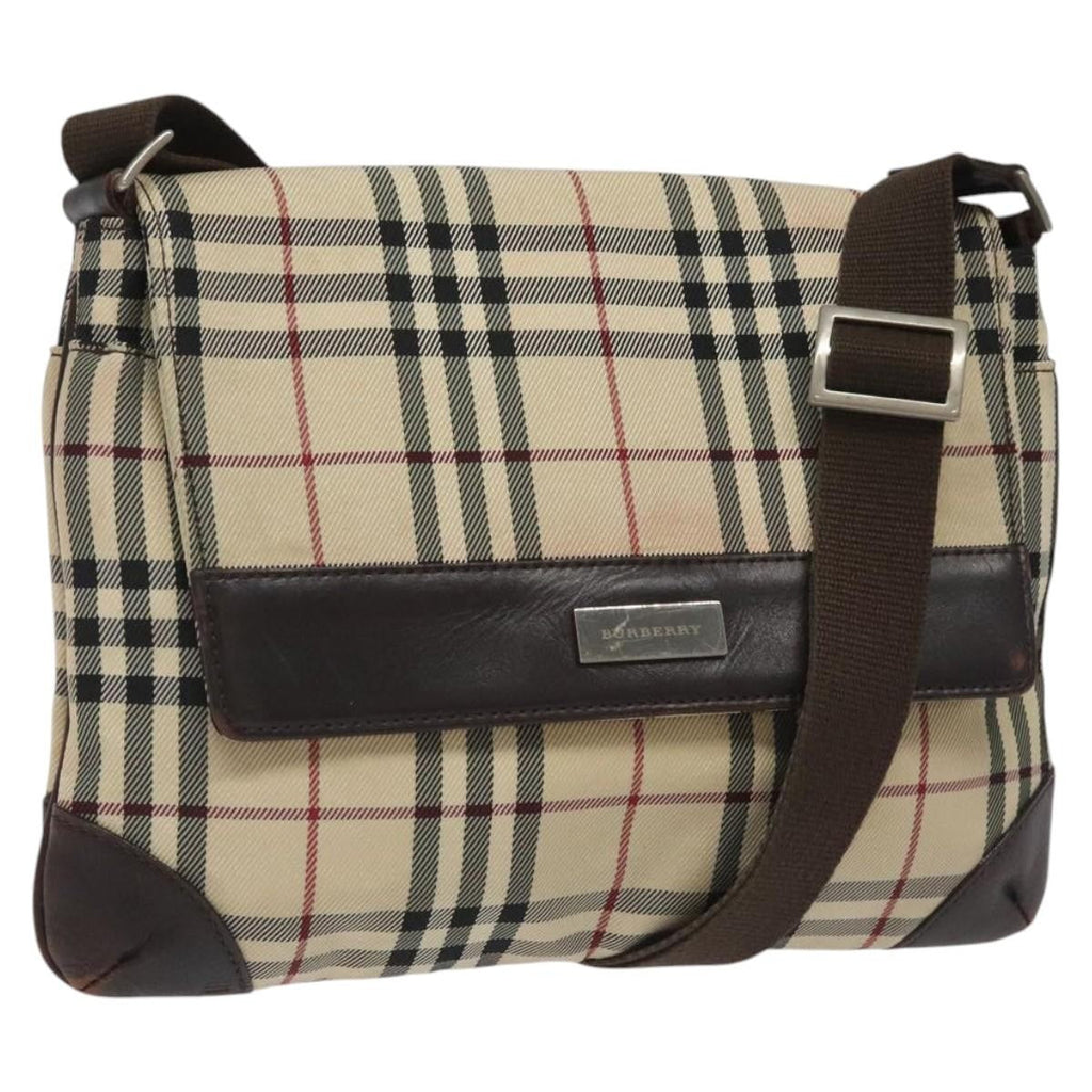 Burberry Nova Check Shoulder Bag Canvas And Leather Beige Canvas Shoulder Bag