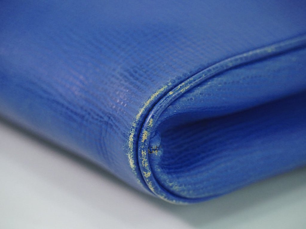 Celine Circle Logo Shoulder Bag Leather Blue Leather Shoulder Bag Bag