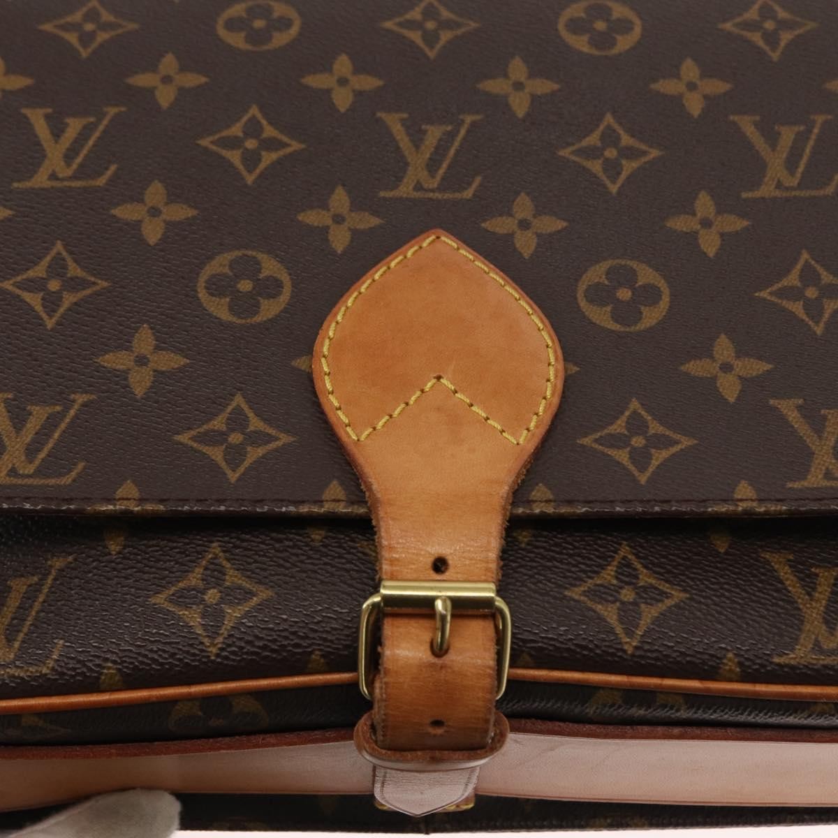 Louis Vuitton Cartouchiere Handbag Monogram Canvas Brown Canvas Shoulder Bag