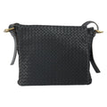 Bottega Veneta Square Flap Messenger Bag Intrecciato Nappa Black Leather Shoulder Bag Bag