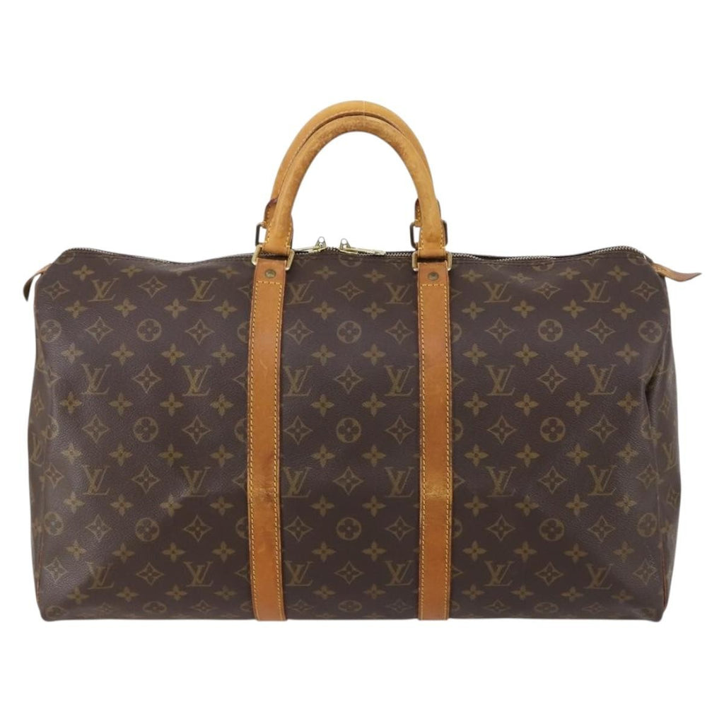 Louis Vuitton Keepall Bag Monogram Canvas Brown Canvas Travel Bag