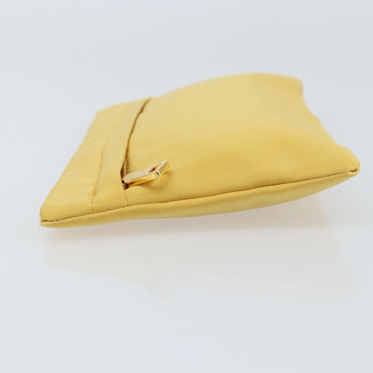 Prada Clutch Satin Gold Satin Clutche & Pouche Bag