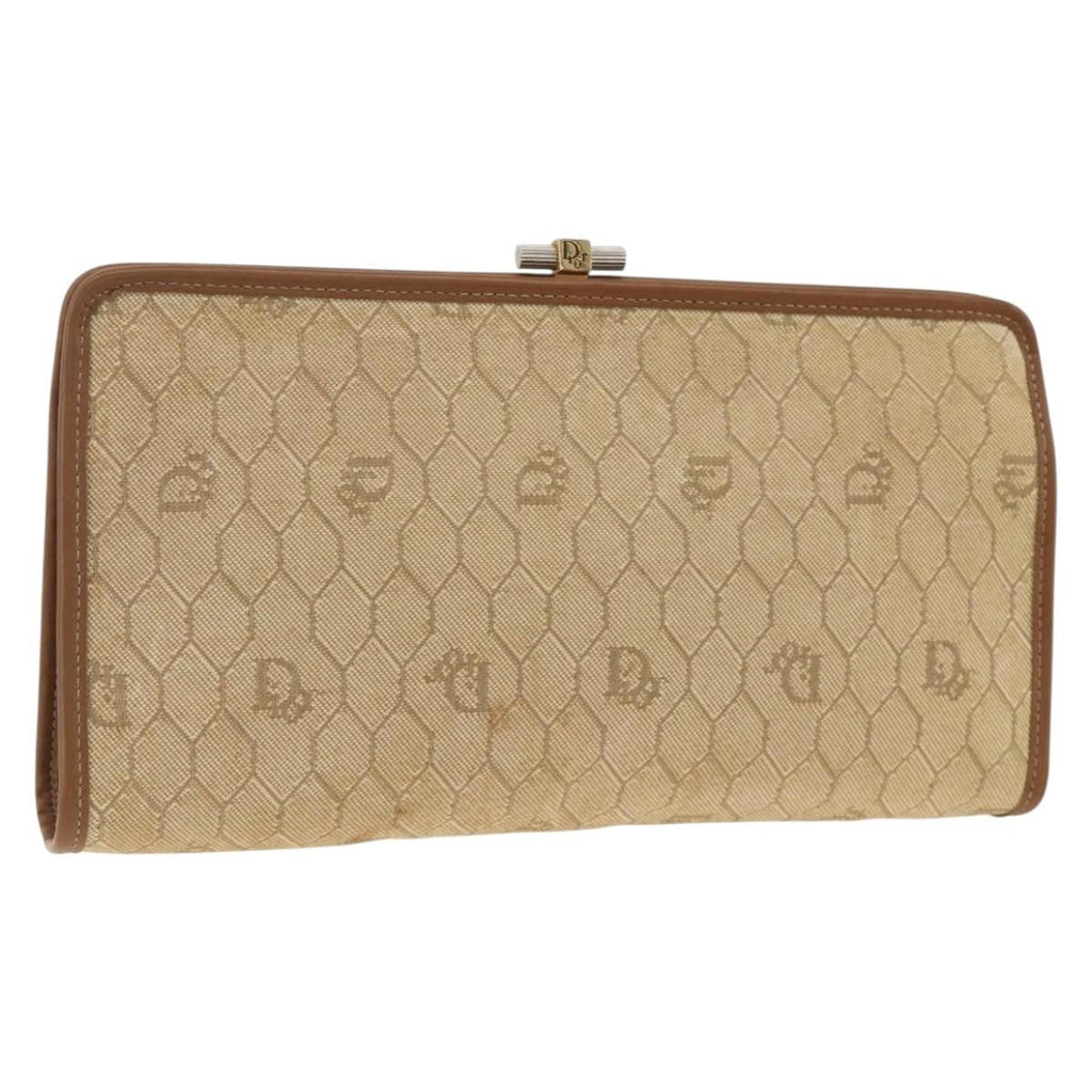Christian Dior Vintage Honeycomb Clutch Canvas Beige Canvas Clutche & Pouche Bag (Pre-Owned)