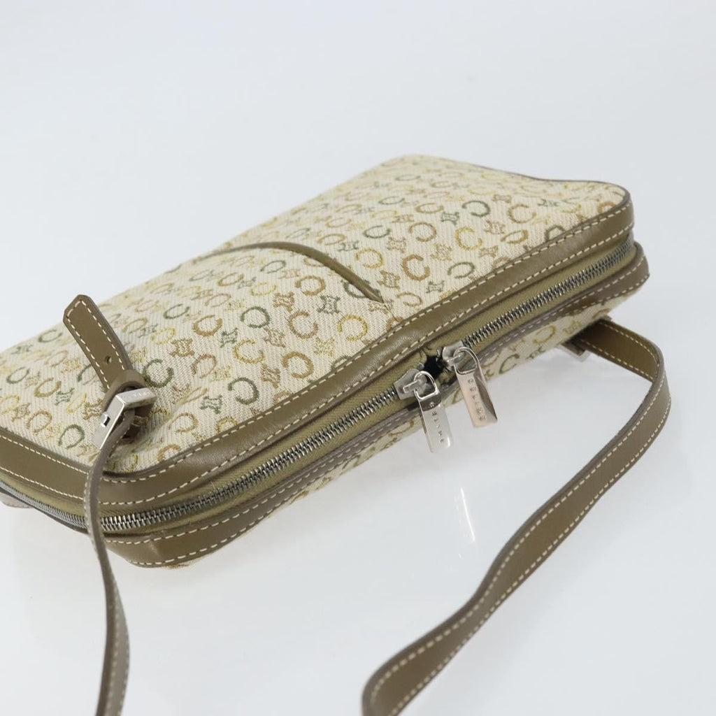 Celine C Macadam Shoulder Bag Canvas Khaki Canvas Shoulder Bag Bag