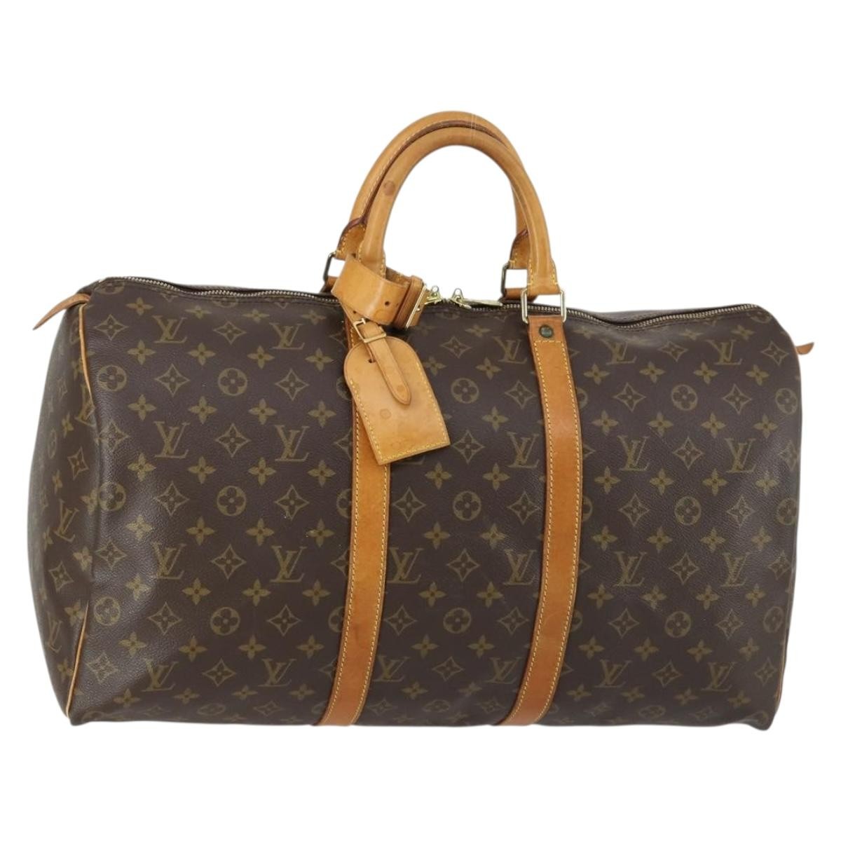 Louis Vuitton Keepall Bag Monogram Canvas Brown Canvas Travel Bag