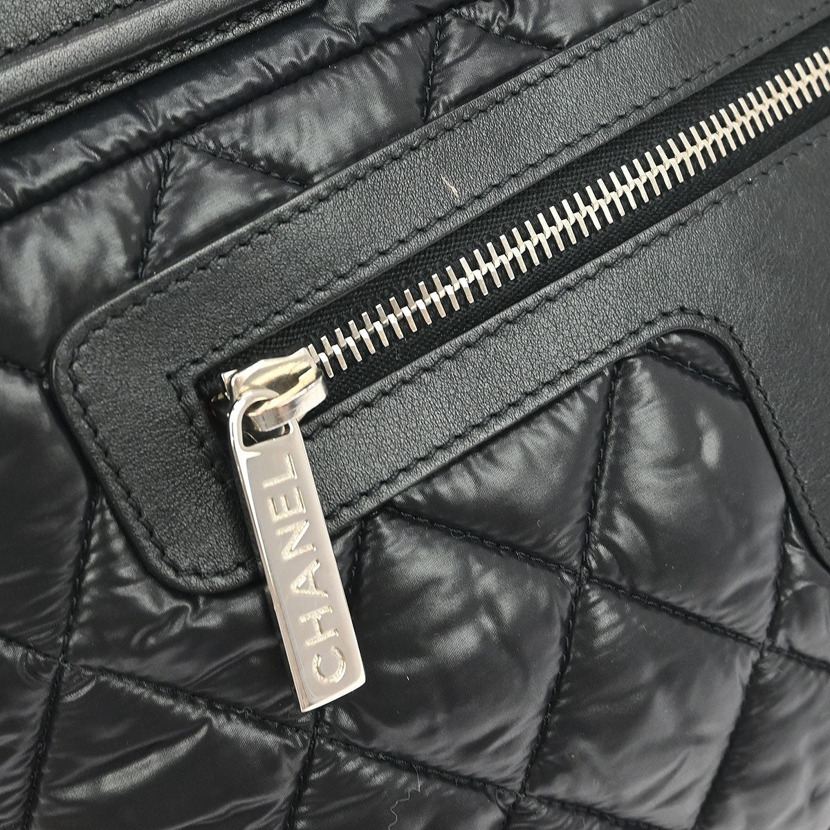 Chanel Coco Cocoon Reversible Tote Quilted Nylon Black Nylon Tote Bag Bag