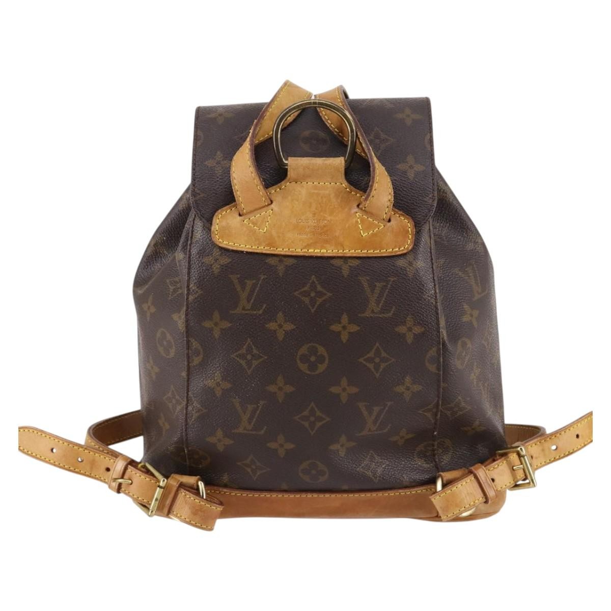 Louis Vuitton Vintage Montsouris Backpack Monogram Canvas Brown Canvas Backpack Bag
