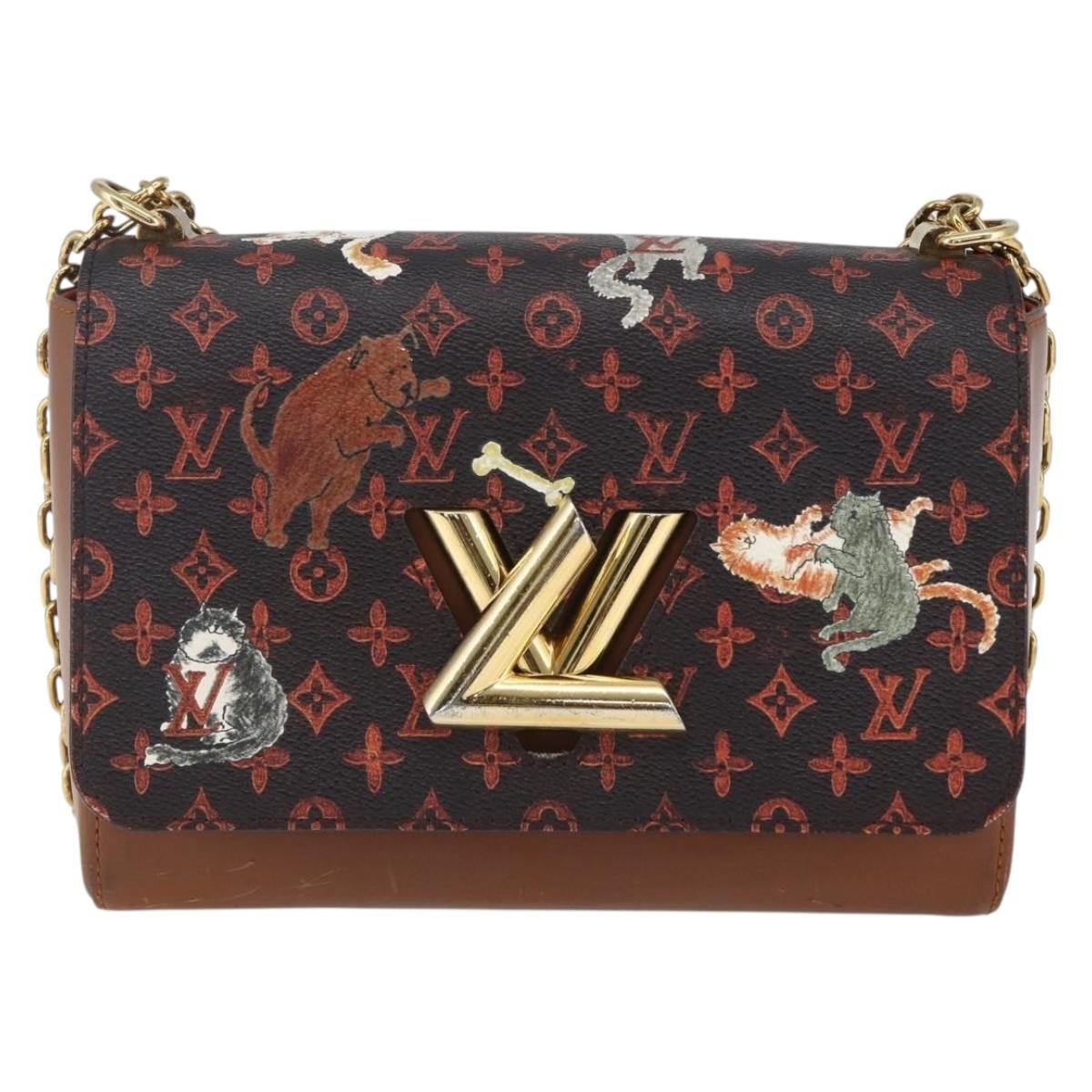 Louis Vuitton Twist Handbag Limited Edition Grace Coddington Catogram Canvas Brown Canvas Shoulder Bag