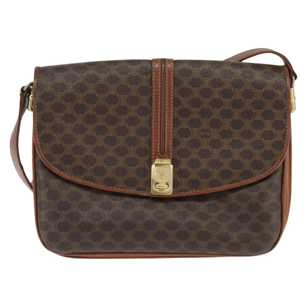 Celine Macadam Shoulder Bag Pvc Leather Brown Pvc Shoulder Bag Bag