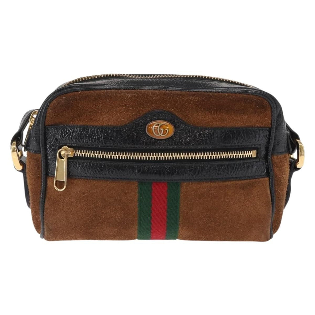 Gucci Ophidia Shoulder Bag Suede Brown Suede Shoulder Bag Bag (Pre-Owned)