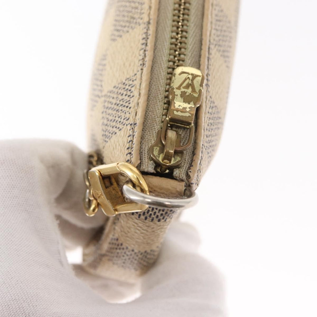 Louis Vuitton Mini Pochette Accessoires Damier Canvas White Canvas Clutche & Pouche Bag