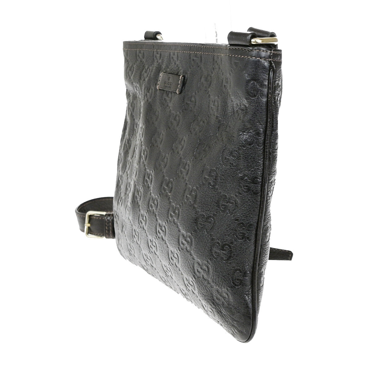 Gucci Guccissima Shoulder Bag Brown Leather Shoulder Bag Bag (Pre-Owned)