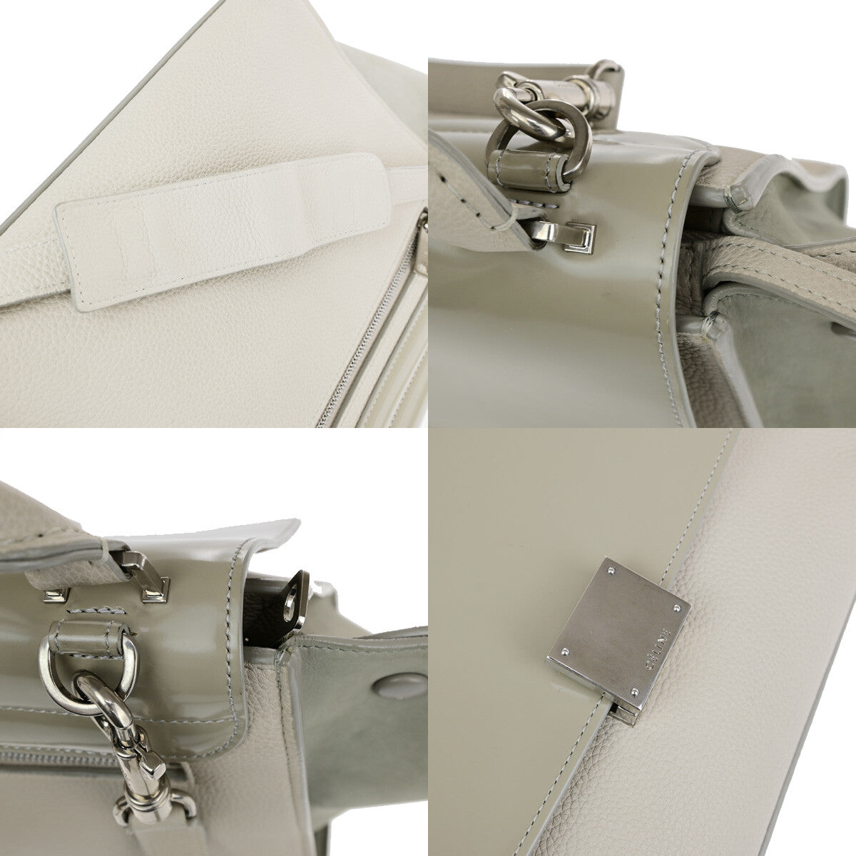 Celine Trapeze Bag Leather Beige Leather Handbag