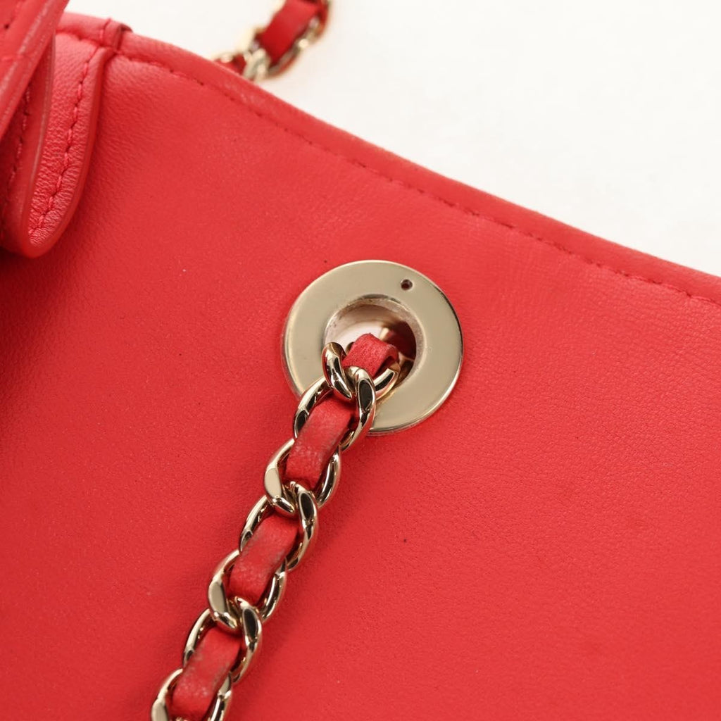 Chanel Trendy Cc Clutch With Chain Quilted Lambskin Red Leather Clutche & Pouche Bag