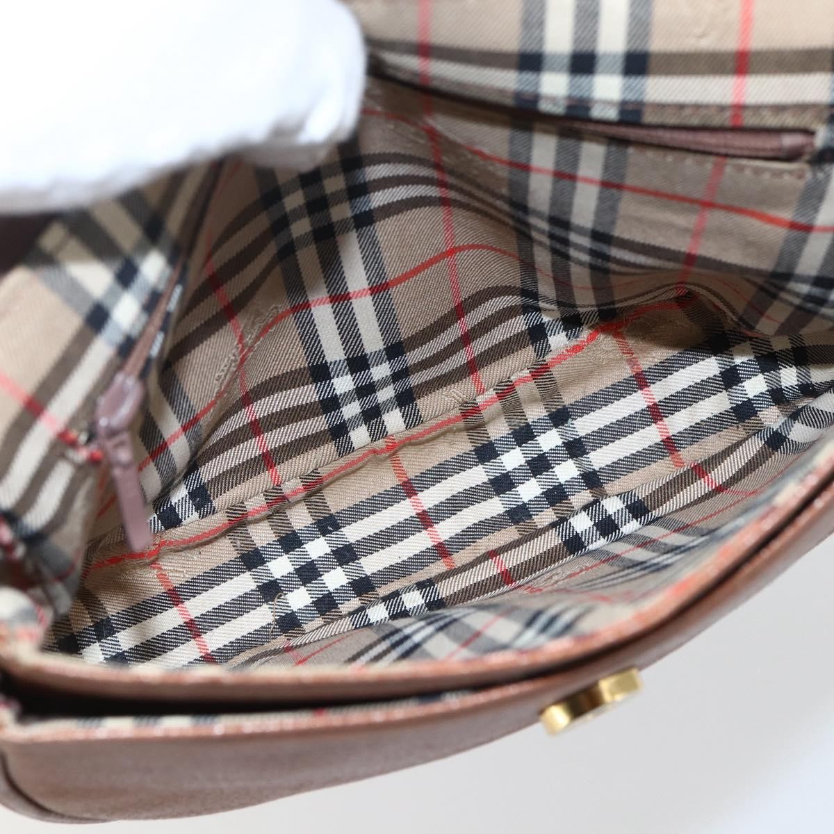 Burberry Vintage Shoulder Bag Leather Brown Leather Shoulder Bag