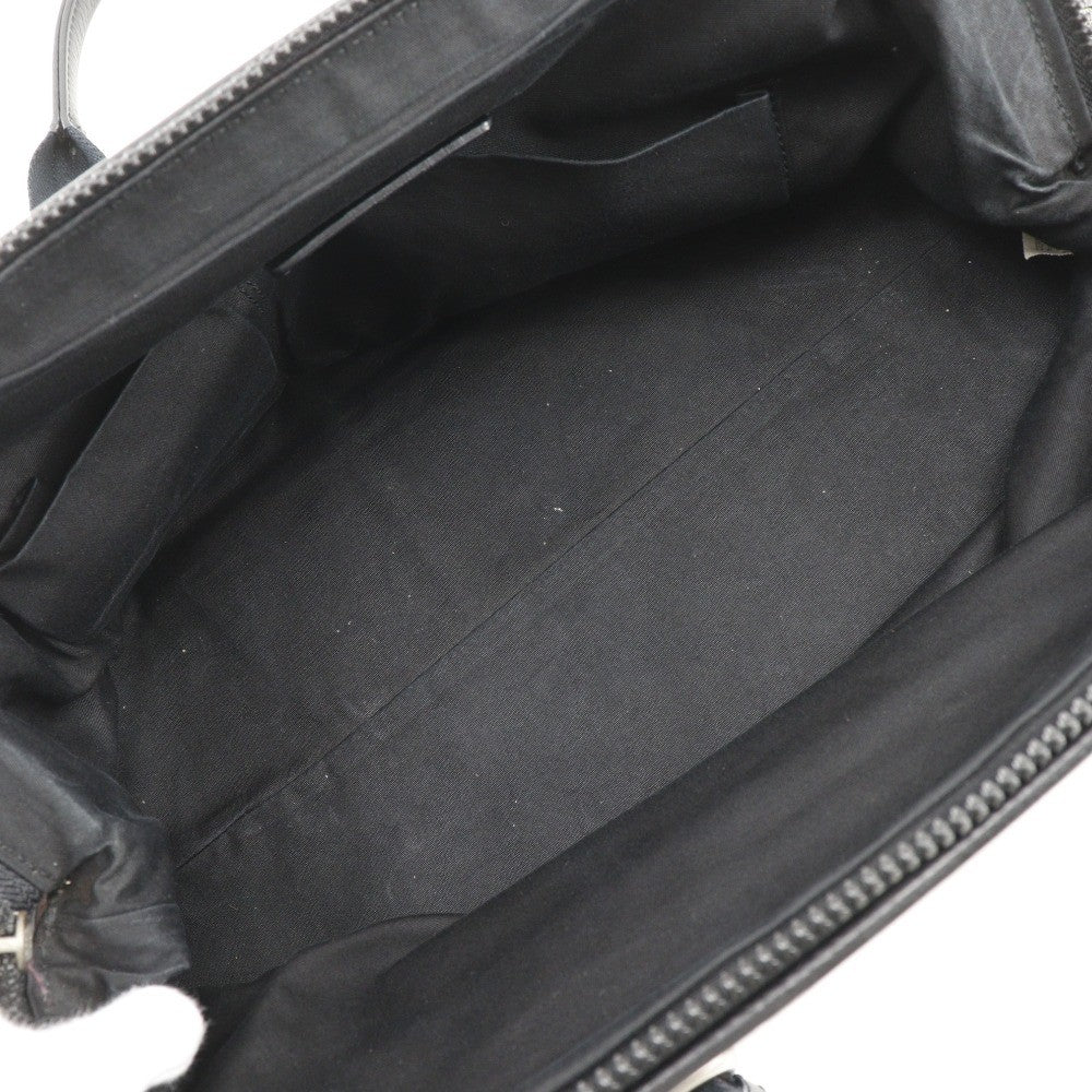 Bottega Veneta Vintage Handbag Leather Gray Canvas Handbag