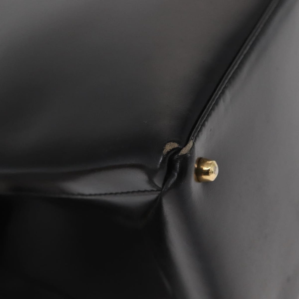 Gucci Vintage Handbag Leather Black Leather Handbag (Pre-Owned)