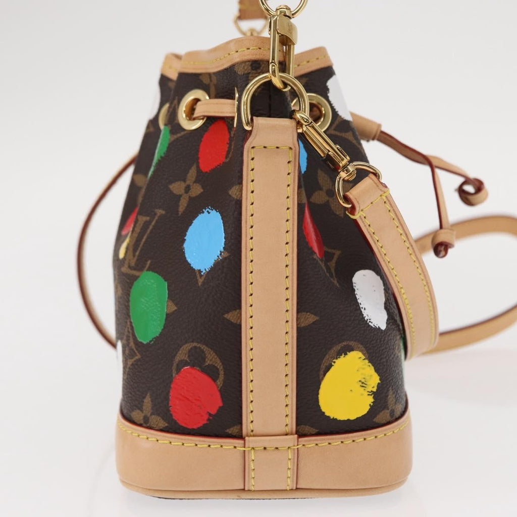 Louis Vuitton Noe Handbag Yayoi Kusama Painted Dots Monogram Canvas Brown Canvas Handbag