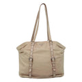 Prada Buckle Strap Shoulder Bag Leather Beige Leather Shoulder Bag Bag