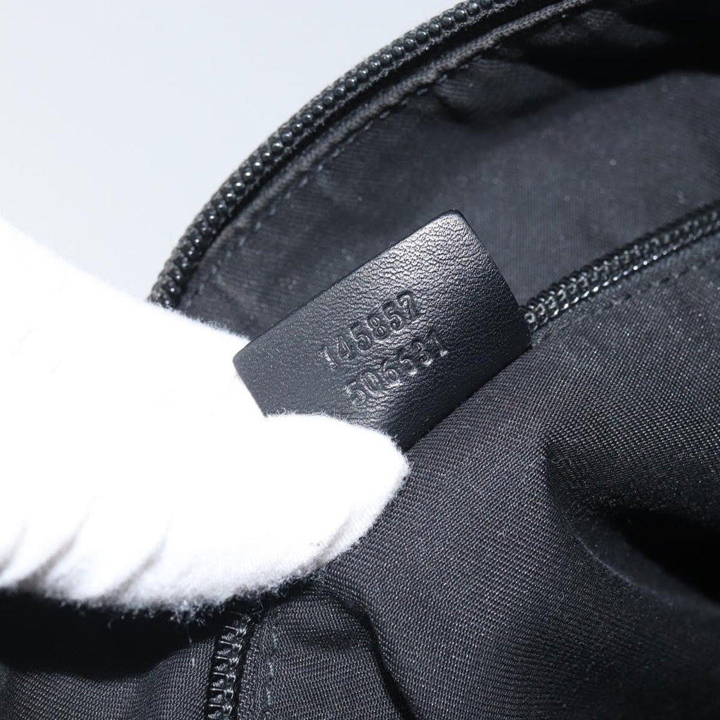 Gucci Zip Messenger Bag Gg Canvas With Perforated Leather Navy Canvas Shoulder Bag Bag (Pre-Owned)