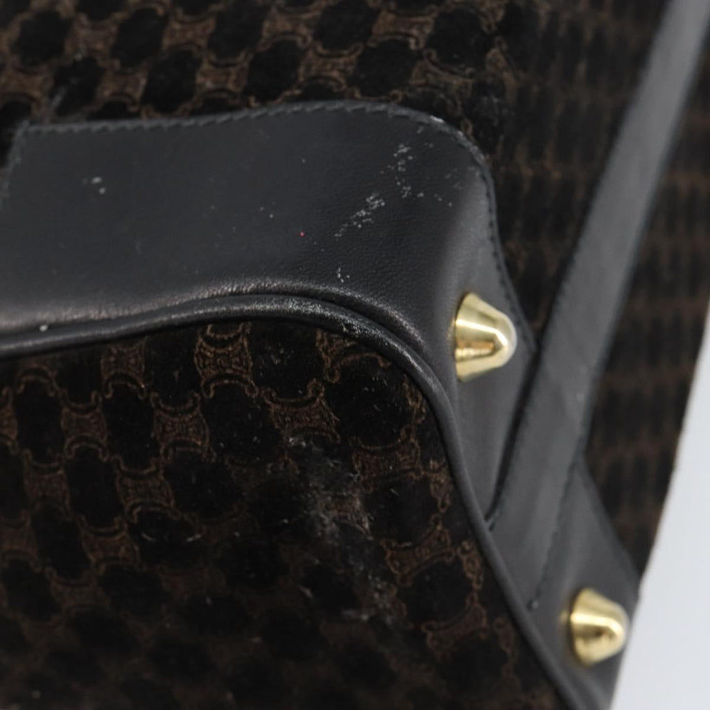 Celine Vintage Macadam Handbag C Macadam Suede Black Suede Handbag