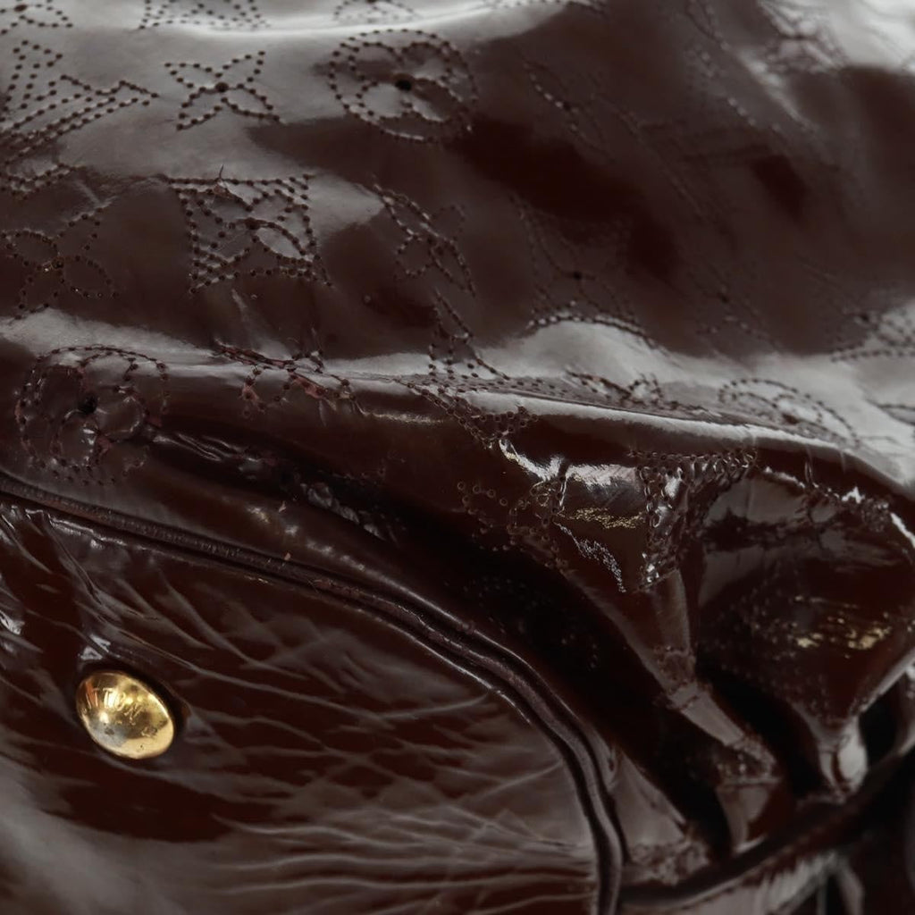 Louis Vuitton L Hobo Surya Leather Brown Patent_Leather Tote Bag