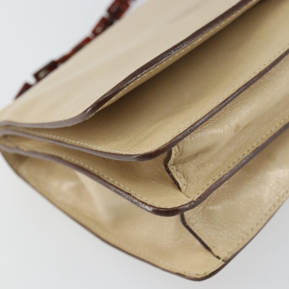 Prada Flap Shoulder Bag Leather Beige Leather Shoulder Bag Bag