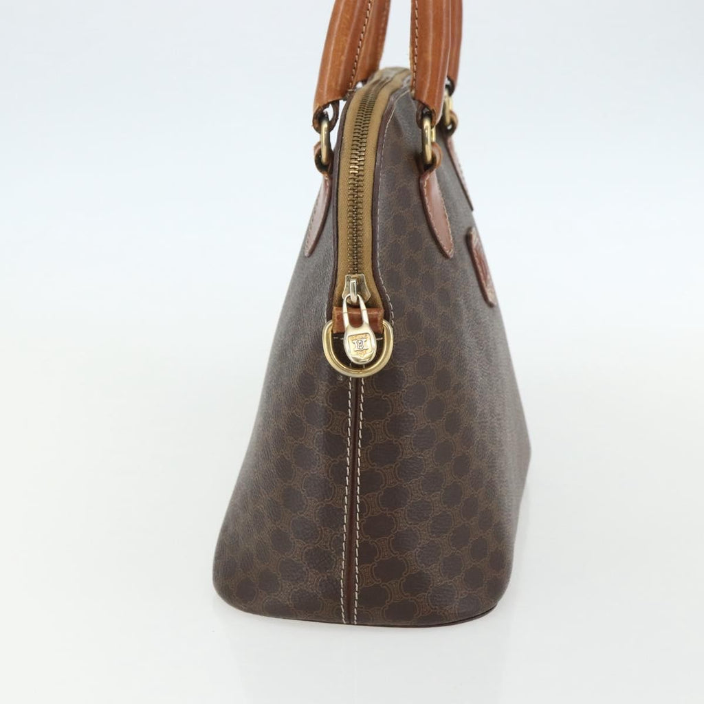 Celine Vintage Macadam Handbag Canvas And Leather Brown Canvas Handbag