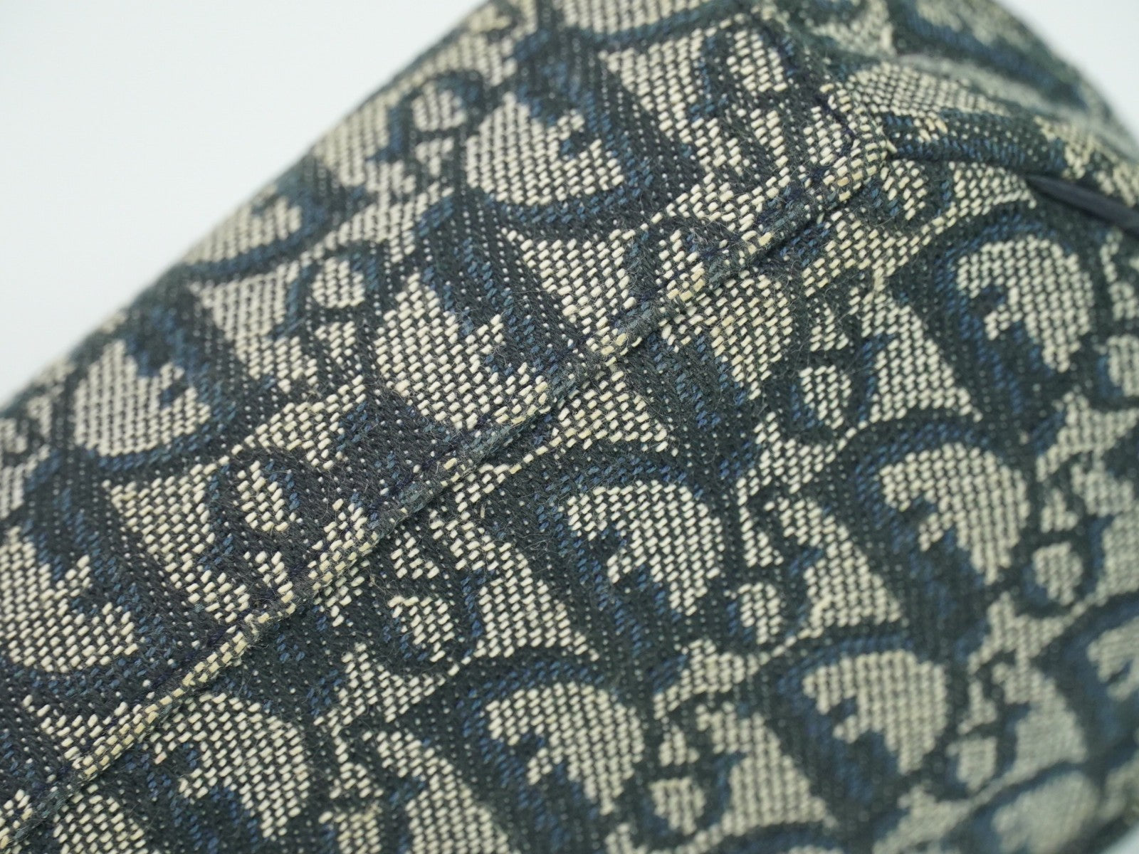 Christian Dior Saddle Zip Pouch Diorissimo Canvas Navy Canvas Clutche & Pouche Bag (Pre-Owned)
