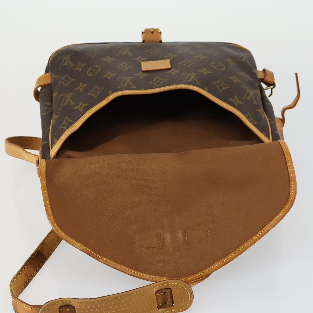 Louis Vuitton Saumur Handbag Monogram Canvas Brown Canvas Shoulder Bag