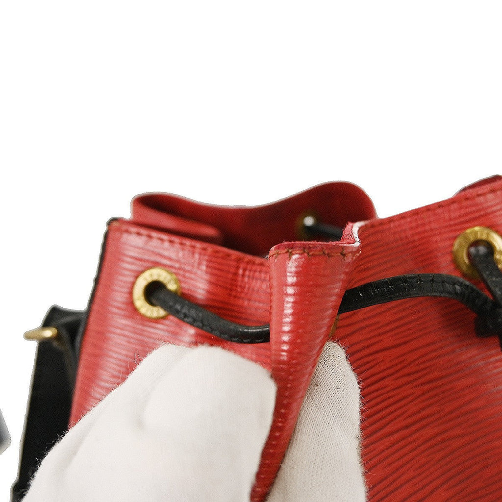 Louis Vuitton Bicolor Petit Noe Handbag Epi Leather Red Leather Shoulder Bag