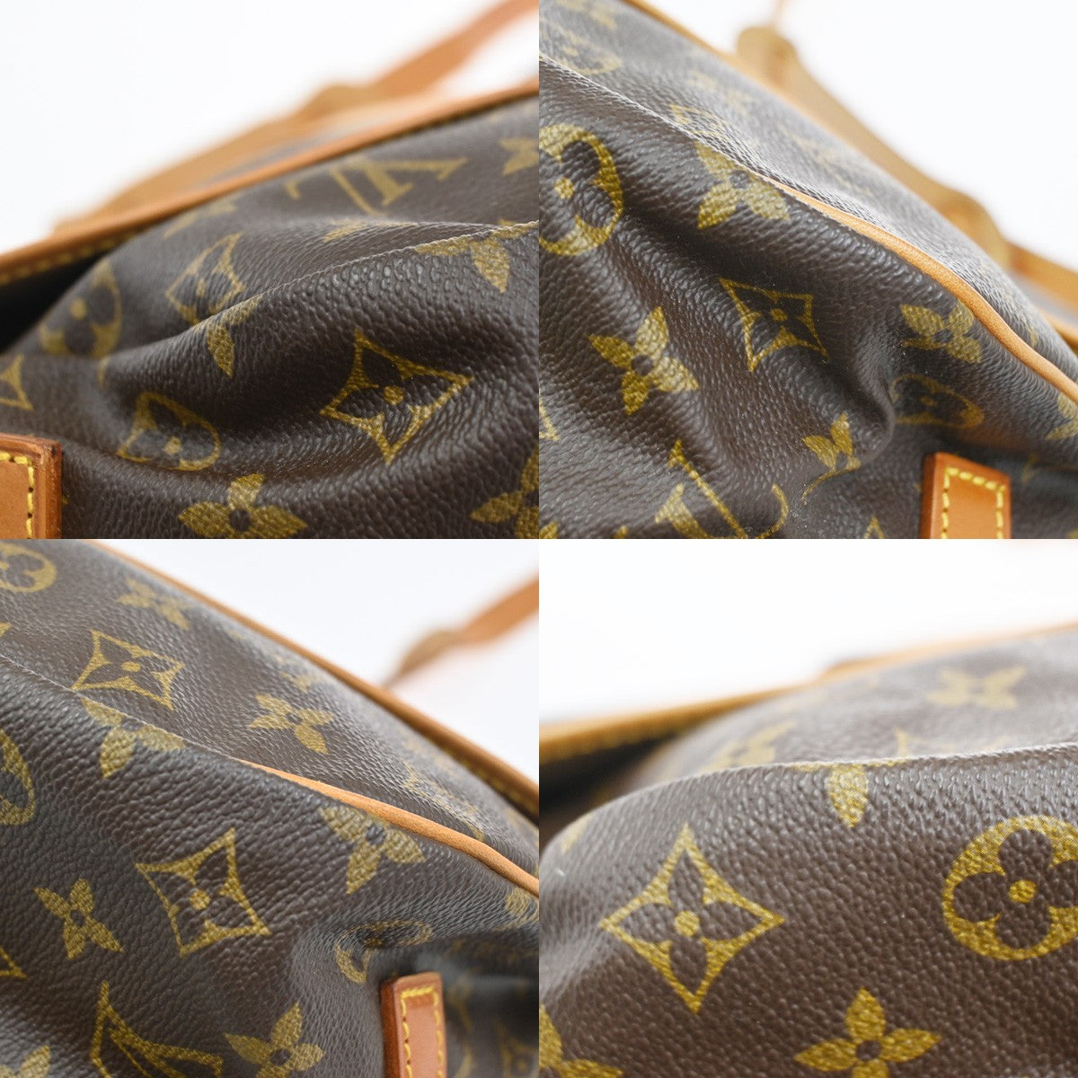 Louis Vuitton Saumur Handbag Monogram Canvas Brown Canvas Shoulder Bag