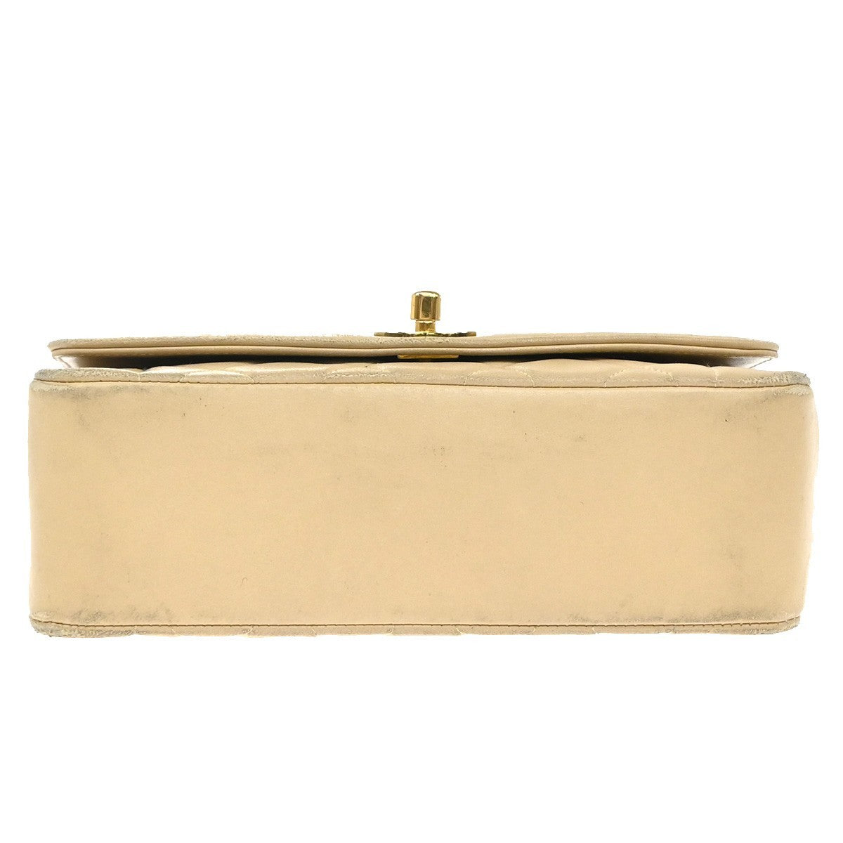 Chanel Diana Flap Bag Quilted Lambskin Beige Leather Shoulder Bag Bag