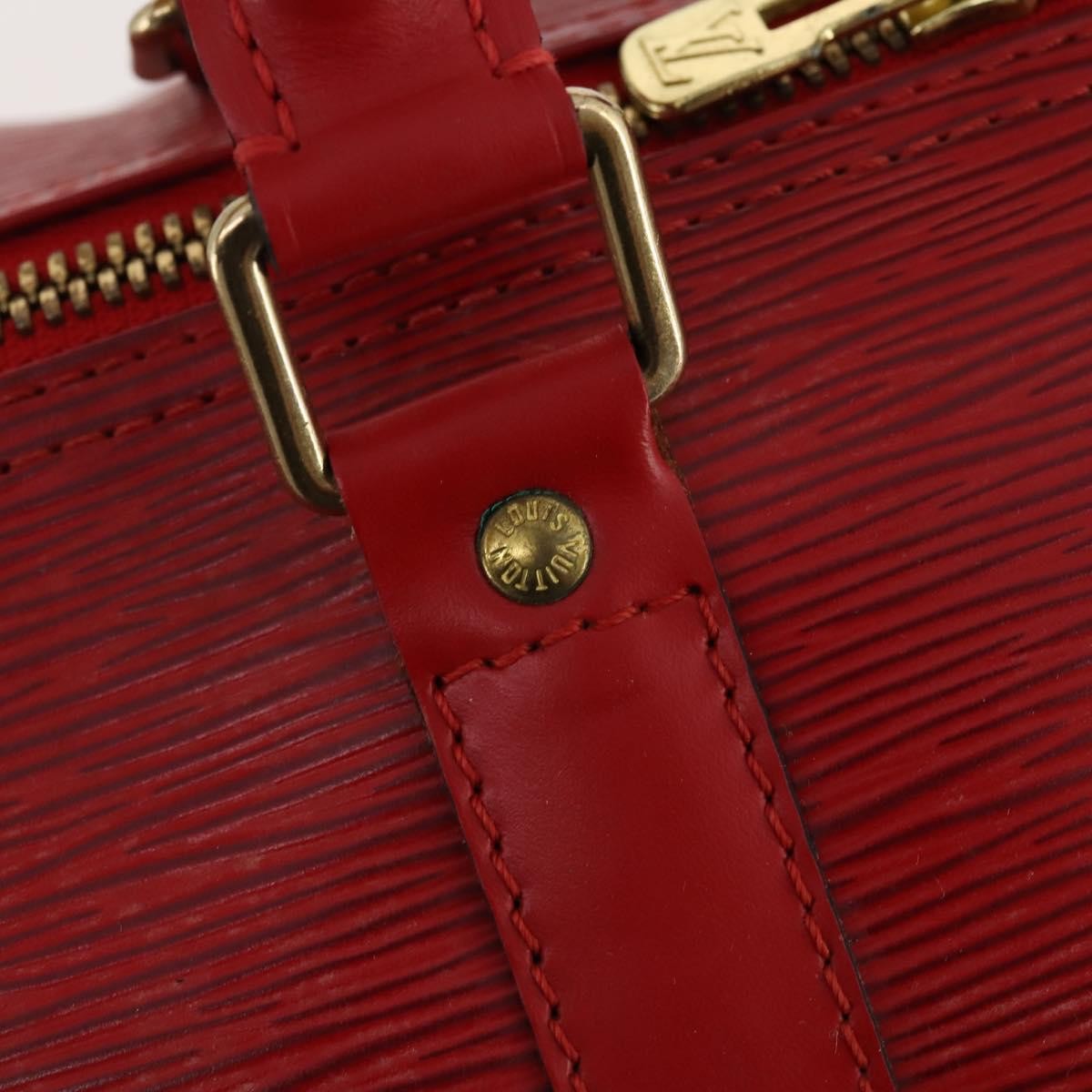 Louis Vuitton Keepall Bag Epi Leather Red Leather Travel Bag