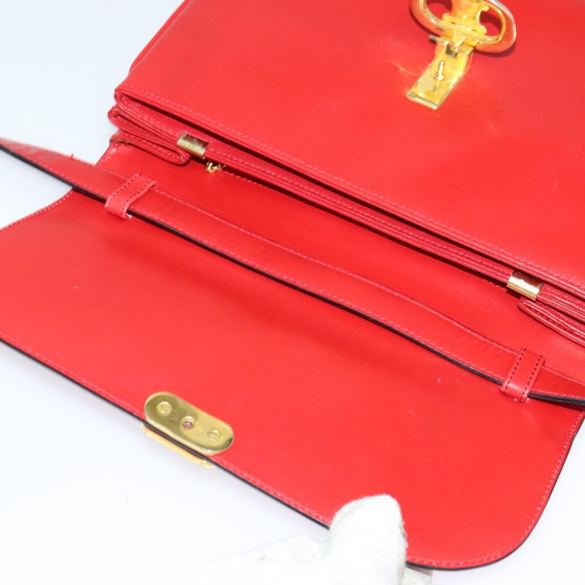 Celine Vintage Triomphe Shoulder Bag Leather Red Leather Shoulder Bag Bag