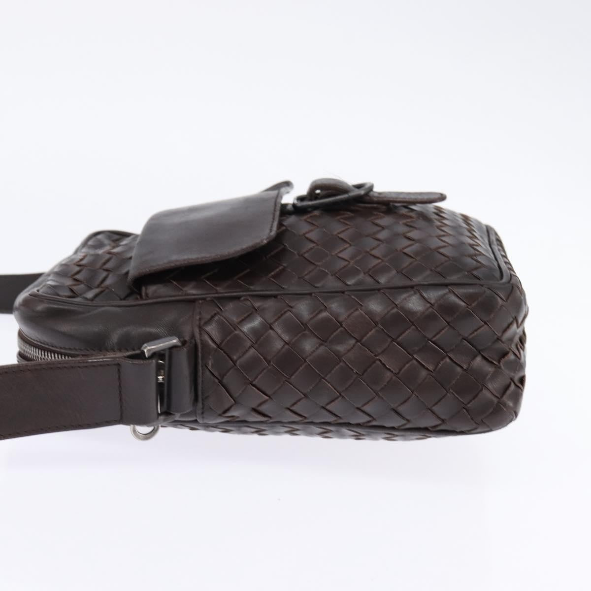 Bottega Veneta Front Pocket Messenger Bag Intrecciato Nappa Brown Leather Bag
