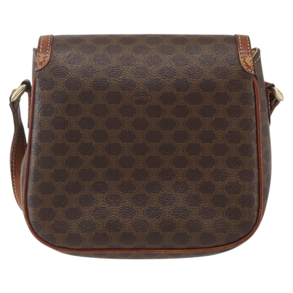 Celine Vintage Macadam Shoulder Bag Canvas And Leather Brown Canvas Shoulder Bag Bag