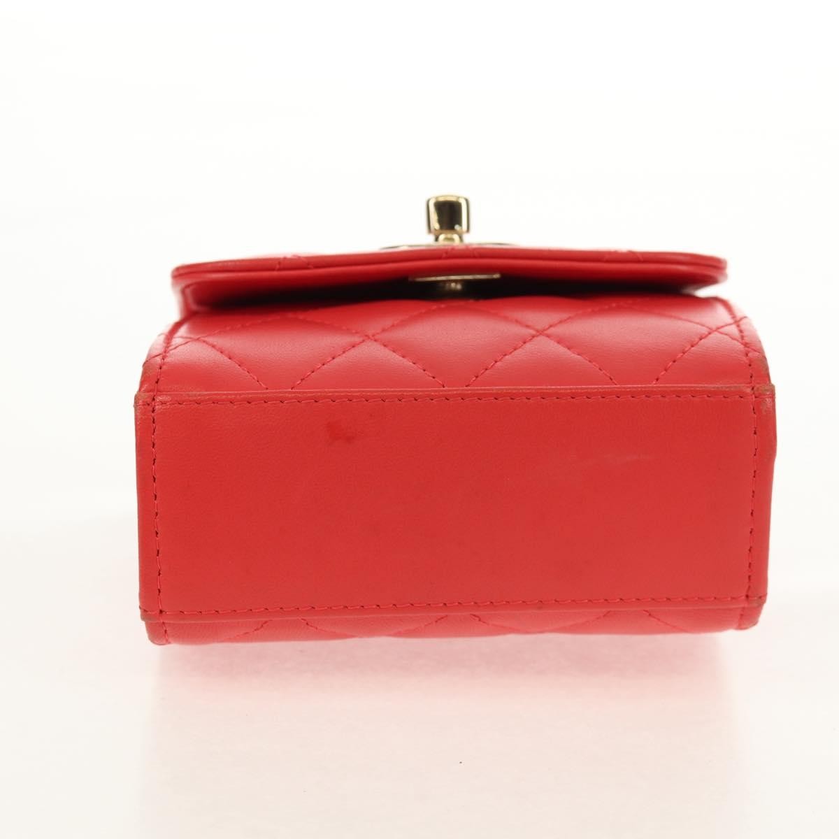 Chanel Trendy Cc Clutch With Chain Quilted Lambskin Red Leather Clutche & Pouche Bag